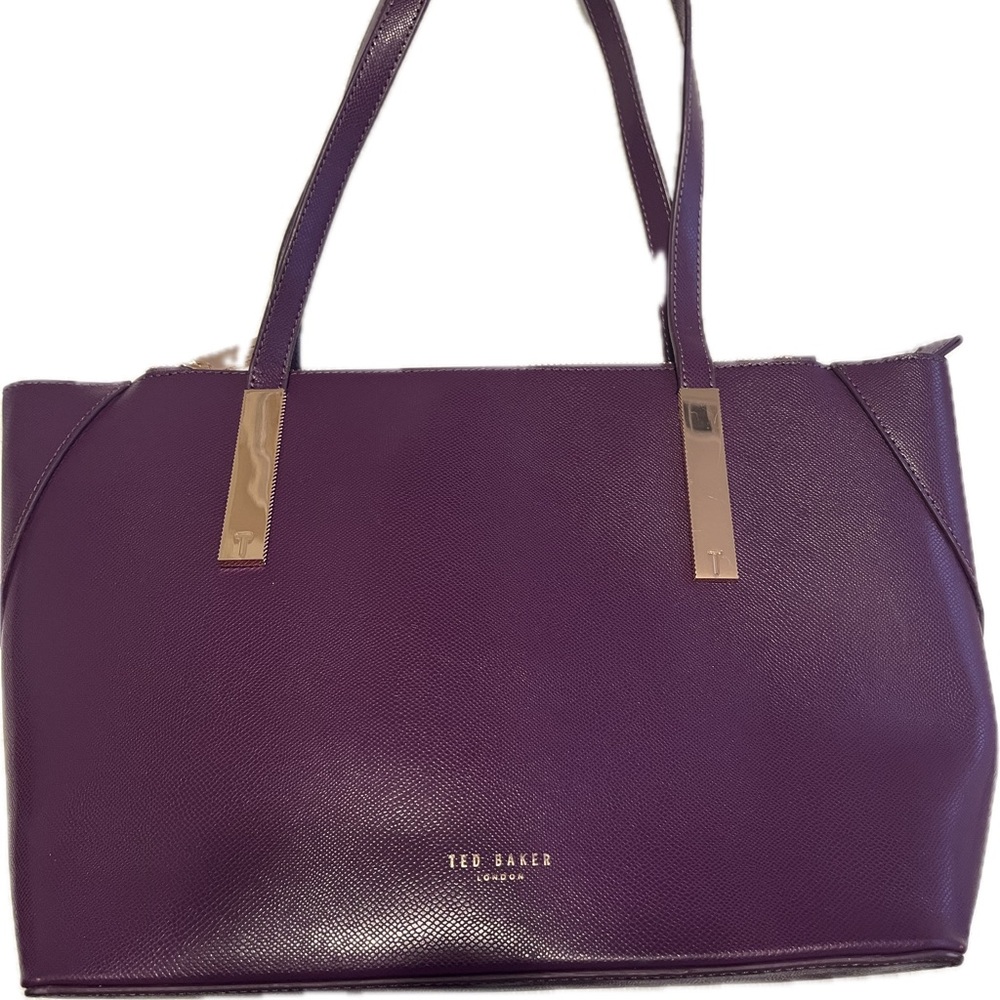 Ted Baker burguendy/ purple tote pre owen - Picture 2 of 8
